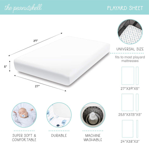 The Peanutshell Mini Crib Sheet Set: 3 Pack for Pack n Play, Playard, Playpen, Mini Crib - Woodland Animals Multiuse