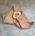 Leyl&Ari Organic Muslin Lovey Blanket with Pacifier Holder | USA Made (Blush)