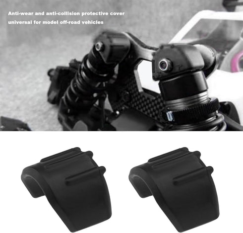 Create idea 4Pcs RC Shock Absorption Cover - Plastic Damping Cover for 1/8 1/10 Remote Control Car Accessories Black