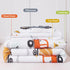 Set, 4 Sets Set PERFEMET Car Printed Toddler Comforter Pieces Toddler Bedding for Boys, Reversible Tractors Pattern