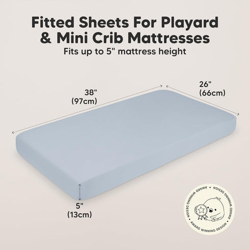 Pack 2-Pack 2-Pack Pack Keababies and Play Sheets Fitted, Mini Crib Sheets and Crib Sheets for Boys, Girls - Fitted