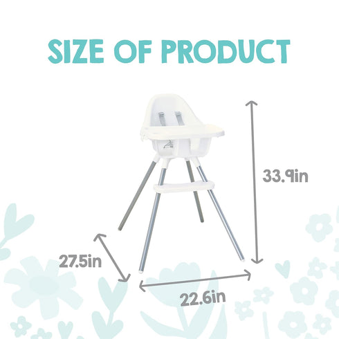 5-Point Regalo Baby Basics High Chair for Babies and Toddlers, Baby High Chair with Removable Oversized Tray & Cup
