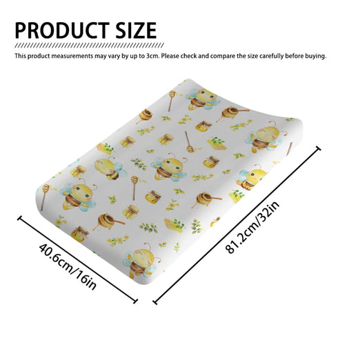 Cartoon Bees Boho Leaves Honey Changing Pad Covers for Baby Boy Girl 32''x16'' Bees Retro Floral Fitted Changing Pad Sheets Bees Comfort Soft Breathable Nursery Baby Diaper Changing Table Mats