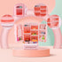 95 Pcs Dollhouse Refrigerator Mini Fridge Table Dining Car Toy with Food Set, Kitchen Furniture Miniatures for Children