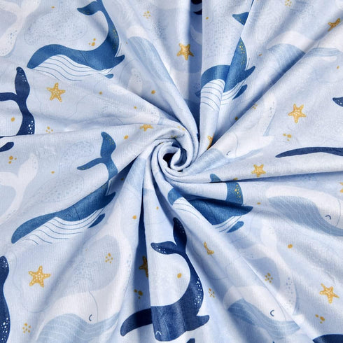 Brenaly (30 40 Inch) Super Soft Minky Blanket - Blue Whale Blanket with Dotted Backing for Newborns to Toddlers x