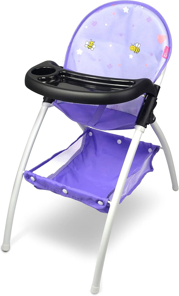 ANIVIA Baby Doll High Chair for Dolls Up to 16'', Purple (DH010-PURPLE)