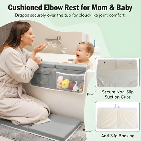 Elbow Set, UR Choice Bath Kneeler and Rest Pad Kneeling Pad for Bathing Baby, Non Slip Foldable Kneeling Mat