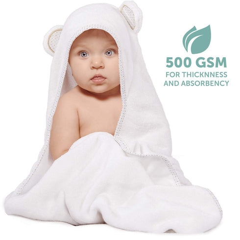 MINIBOO Hooded Baby Towels for Newborn - Super Soft Baby Bath Towels with Hood, Highly Absorbent Viscose Made from