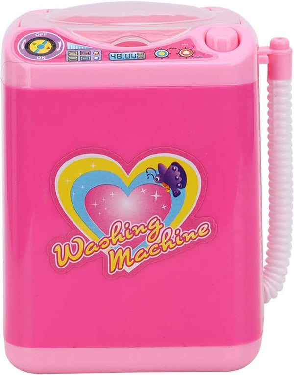 Kids Mini Simulation Electric Automatic Washing Machine, Lightweight Small Appliance with Realistic Details (Pink)