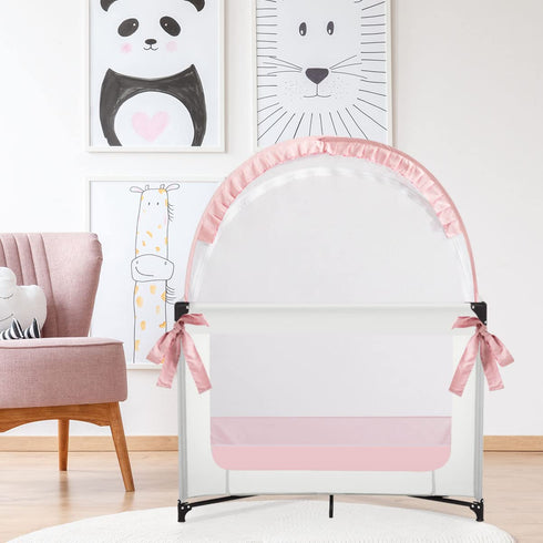 L RUNNZER Pack Pack (39.6" 27.6" 49.2" N Play Tent, Baby Mini Crib Tent to Keep Baby in, Crib Net for and Play, Mini