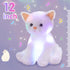12'' Houwsbaby White Musical Light Up Cat Stuffed Animal Kitty Plush Toy Singing LED Glowing Cat Plush Toy Christmas