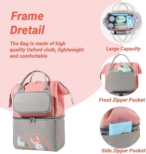 Generic Pack Backpack, 6+ 9 Breastmilk Cooler Bag with Ice Waterproof Double-Layer Insulated Breast Pump Fits Baby