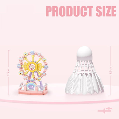 MEIEST 4 Set,Simulation PCS Mini Amusement Park Building Blocks Architecture Collection Particle Construction Building