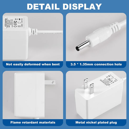 for Hellobaby Monitor Charger Replacement Compatible with HelloBaby HB30 HB50 HB66 HB6550 Baby Camera Monitor. Hellobaby Monitor Charger for Indoor use.
