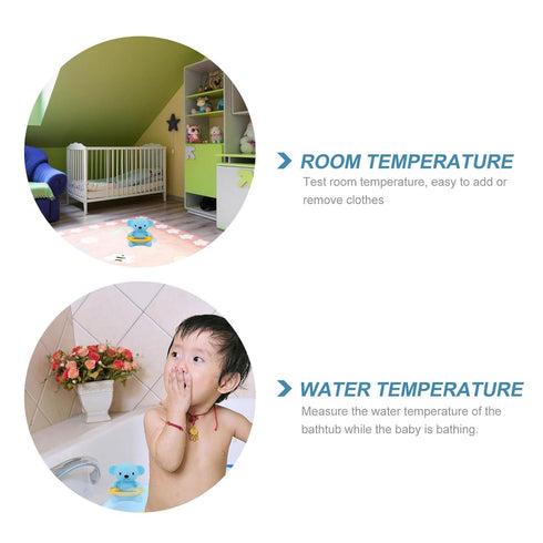 Totority Bear-Shaped Bath Thermometer, Floating Water Temperature Gauge with Easy-Read Display, Sky-Blue Safety