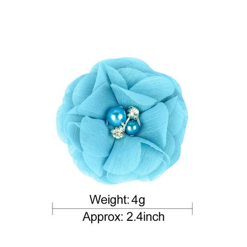 30pcs Baby Girls Alligator Hair Clips, Chiffon Flower Hair Barrettes Accessories for Kids, Toddlers, Teens (01)