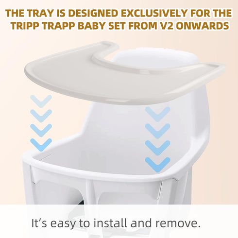 High Chair Tray for Stokke Tripp Trapp - Baby Bottle Compatible