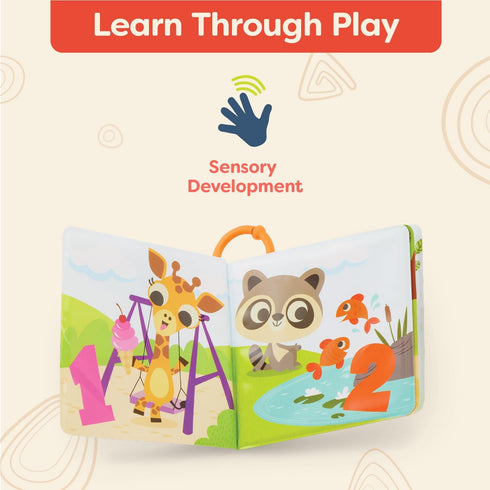 6+ B. toys Baby Bath Book Educational Book for Babies Book About Numbers Waterproof Bathtub Toys Months Tub Time Books