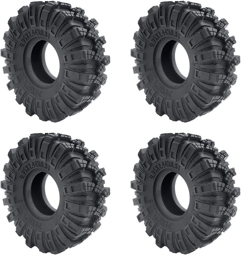 4Pcs 1.0" Soft Rubber Crawler Tires 62mm for 1/24 Axial SCX24 Deadbolt Bronco RC Car (c)