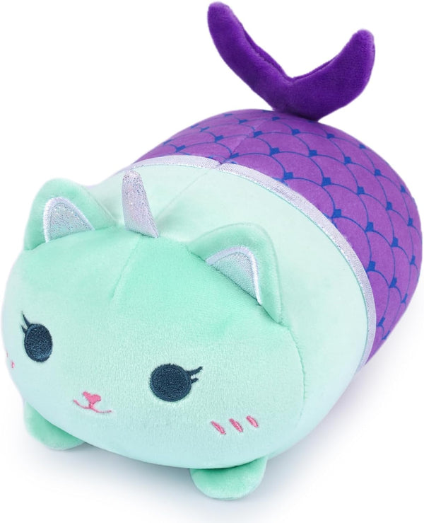 Mermaid Cat 8 Inch Plush, Cute Cartoon Cat Stuffed Animal, Kawaii Pillow for Kids