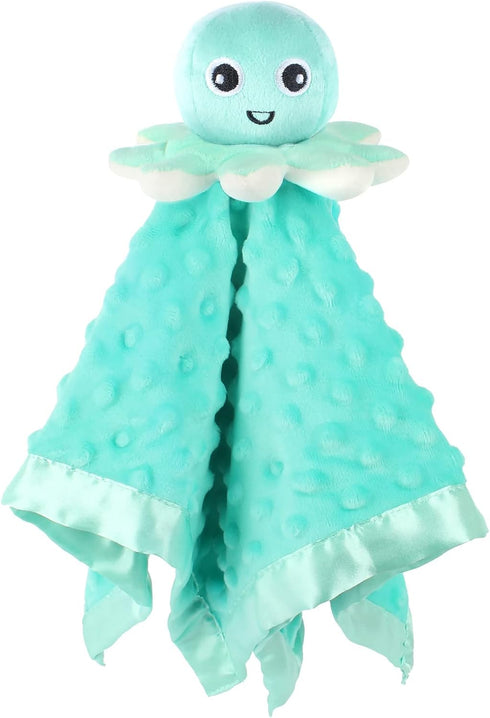 Baby Security Blanket Loveys, Plush Octopus Stuffed Animal Snuggle Toy for Newborn Girls and Boys