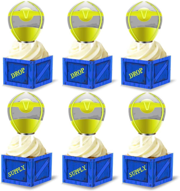 Video Game Party Cupcake Topper Wrapper - 20 Sets for Game Birthday Party Decoration