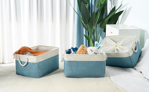 TheWarmHome Storage Baskets - Extra Large 3 Pack 17x14x10 inch Storage Bins for Organizing Baby Clothes, Dog Toys, Home
