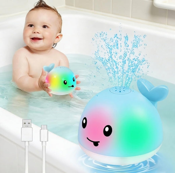 Gigilli Baby Bath Toys, Light Up Whale Sprinkler Bath Toys for Kids