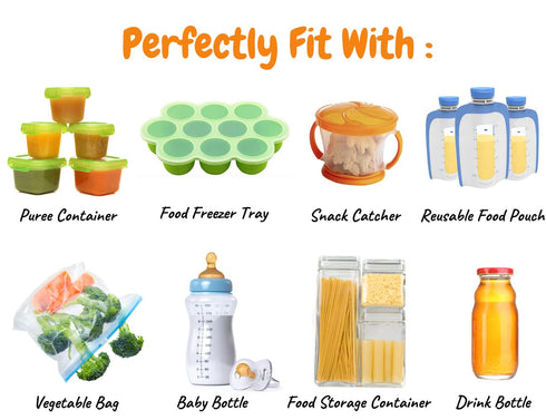 Baby Food Labels, Removable Write-On Daycare Date Labels for OXO Tot Baby Food Storage Containers, Trays, Jars, Freezer