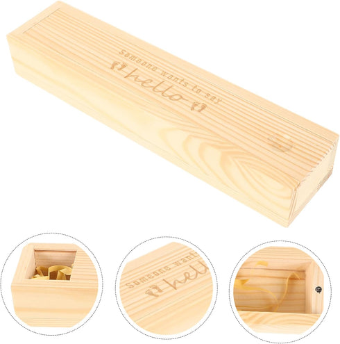 Cabilock Wooden Pregnancy Test Keepsake Box Elegant Lidded Announcement Case for Newborn Memories Storage for Mementos
