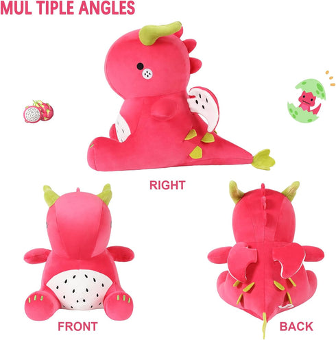Ditucu Cute Dragon Fruit Dinosaur Stuffed Animals, Plush Toys Dolls, Red 12 Inch Birthday Gifts for Kids