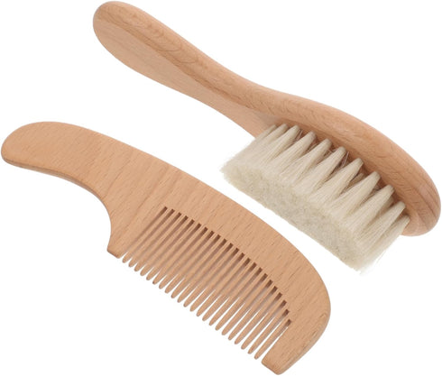 KOMBIUDA Hair Brush Set with Soft Bristles and Comb Gentle Scalp Cleaning