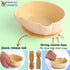 6+ Silicone Bear Shaped Baby Bowl with Suction, Spoon & Fork for Babies Months, Infant Feeding BLW Baby Essentials Must