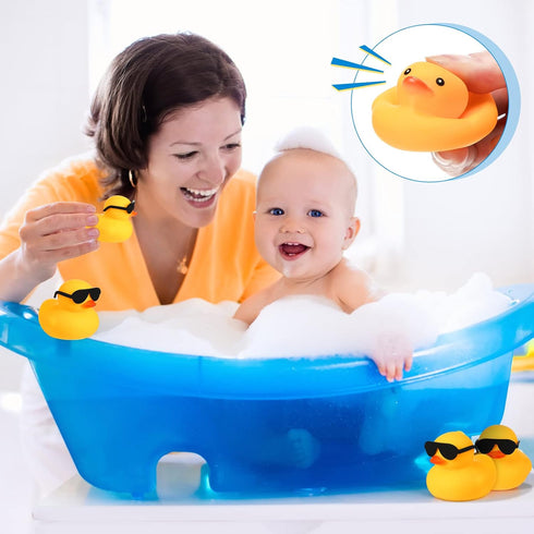 36 36 Chivao Pcs Mini Rubber Ducks with Sunglasses Rubber Ducks in Bulk Bathtub Duckies Toys for Kids Christmas