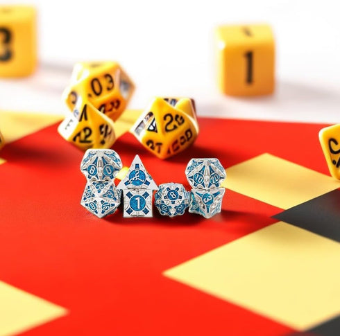 7 Pcs Metal Dice Set for D&D, Dungeons and Dragons RPG, DND Cthulhu Polyhedral Dice