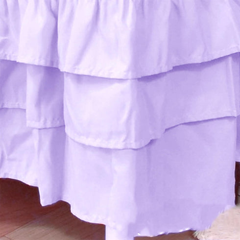CATPAN 3 Girls,17.7" Cribs,28"x 52" Ruffled Crib Skirt Baby Bed:Solid Tiered Crib Baby Bedding Skirts,Crib Bed Skirt