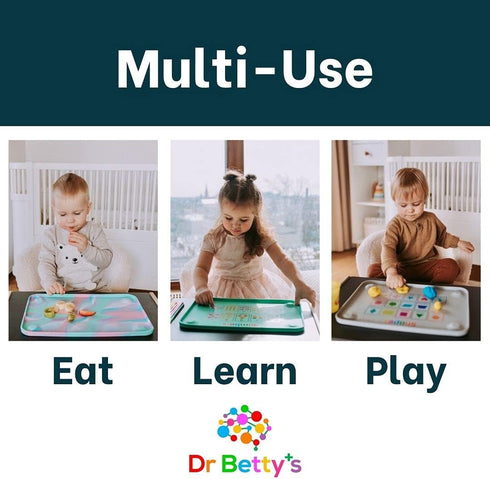 Generic Dr. Bettys - Food Grade Silicone Placemat / Play Mat with Super Suction and Raised Edges to Contain Messes