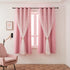 Pink Curtains for Girls Bedroom Kids Baby Room Decor Cute Double Layer