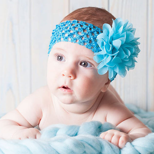 WillingTee 30pcs Baby Girls Headbands, Chiffon Flower Soft Stretchy Hair Accessories for Newborns & Toddlers