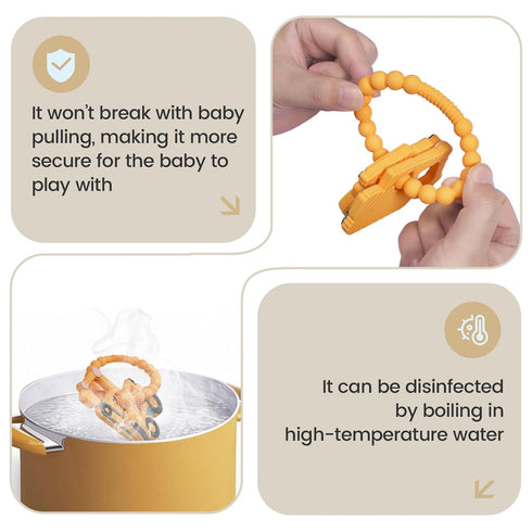Excavator,Bulldozer 0-6,6-12 Silicone Baby Ring Toy with Teethers,Must Haves Teething Relief Chew Toys for Months Boys