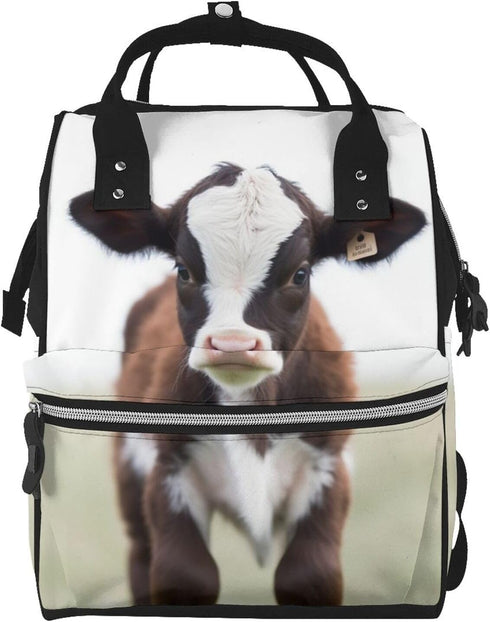 OUSIKA Baby Cow Print Diaper Bag Multifunction Laptop Backpack Travel Daypacks Large Nappy