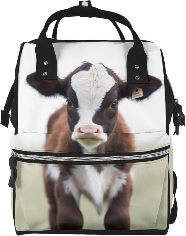 OUSIKA Baby Cow Print Diaper Bag Multifunction Laptop Backpack Travel Daypacks Large Nappy