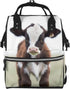 OUSIKA Baby Cow Print Diaper Bag Multifunction Laptop Backpack Travel Daypacks Large Nappy