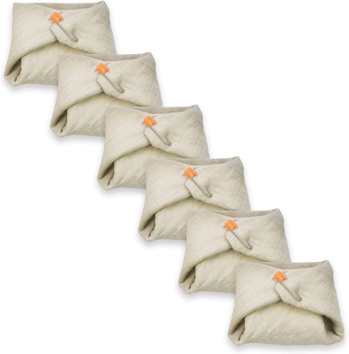 OsoCozy 100% 6 Pack. 6-12 Organic Muslin Flat Cloth Diapers - Made of Ecologically Friendly, Soft, Absorbent, Double
