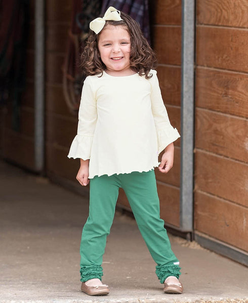 RuffleButts Ivory Bow Headband for Girls - One Size