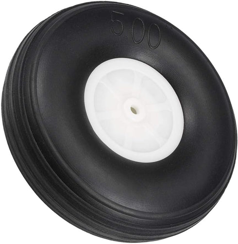 uxcell Tire and Wheel Sets for RC Car Airplane, PU Sponge Tire with Plastic Hub, 5" 2pcs