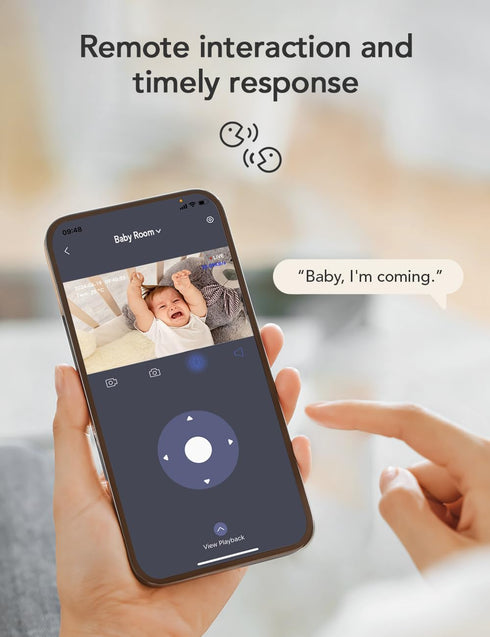 nooie 2K Baby Monitor, Baby Camera Monitor with Phone App, WiFi Indoor Camera for Home Security, AI Motion Tracking