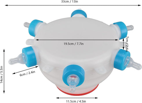 Fockety 6 Lamb Milk Feeder Bottle, Pacifier Round PC Plastics Easy to Clean Sheep Feeding Cup, Portable Safe Milk Pot
