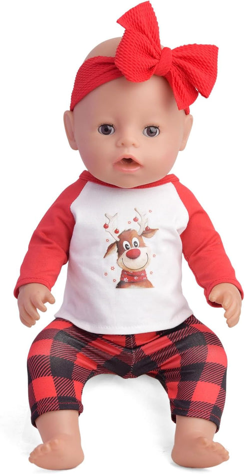 Baby Doll Accessories, 5 Set of Doll Clothes, Dress, Bodysuits for 15 to 18 Inch Dolls, 12 PCs Total Doll Clothes