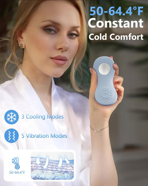 3 5 2-in-1 Lactation Massager for Breast Fever, Cooling + Vibration Modes, BPA-Free Cold Compress Breast Massager